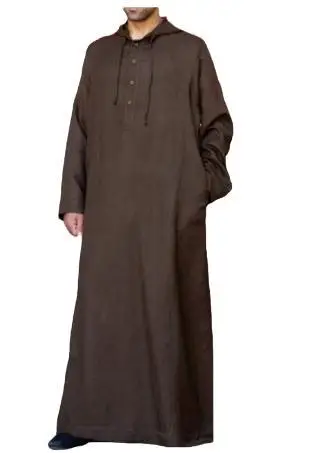 New Middle East Arabic Simple Men's long -sleeved shirt Muslim robe