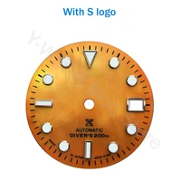 seiko orange dial nh35 watch parts made for nh35 movement mod accessories shell material fit skx007009 with s logo