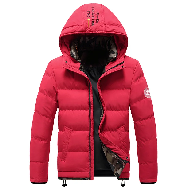 Korean Fashion Casual Solid Color Hooded Cotton-padded Jacket Men's 2021 Youth Casual Windproof Warm Jacket Winter Coat