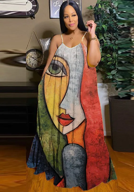 

Летнее платье на бретельках, женское модное Африканское женское платье, богемные повседневные Длинные платья в стиле бохо, сексуальный элегантный макси сарафан без рукавов