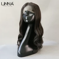 linna synthetic part lace wigs for women black long body wave middle parting brazilian hair high temperature fiber cosplaydaily