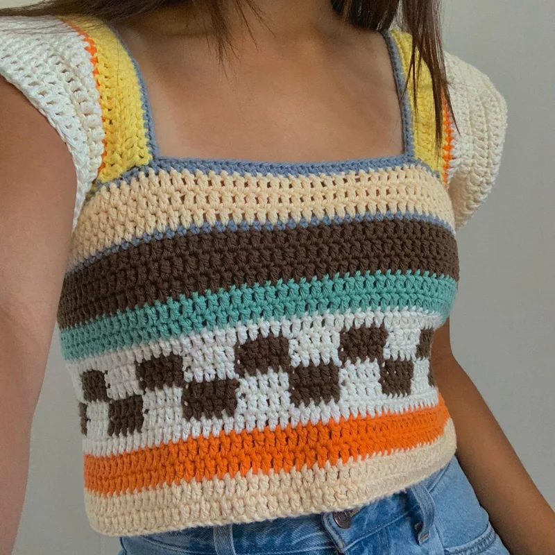 

Женский трикотажный топ с оборками, в стиле ретро