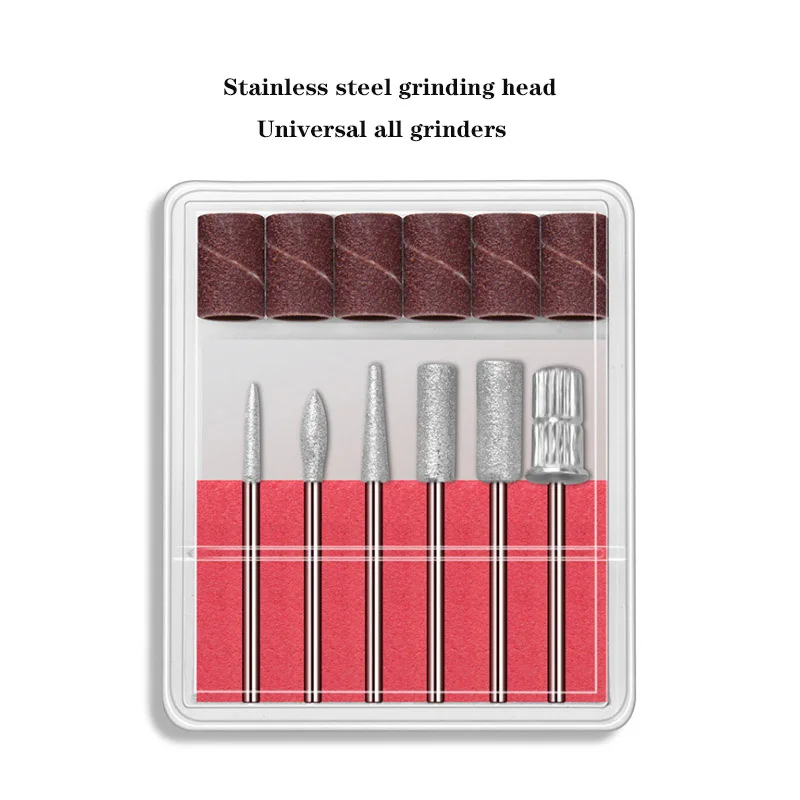 

6 Sets Stainless Steel Sanding Head Electric Sanding and Replacement Units for Nail Polishing and Sculpting Nail Removal Tools