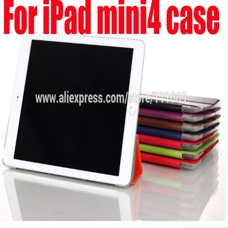 50x Бесплатная доставка DHL, кожаный чехол для планшета с тремя складными подставками для Apple iPad mini 4 3 2, защитный чехол, кожаный чехол для iPad mini4