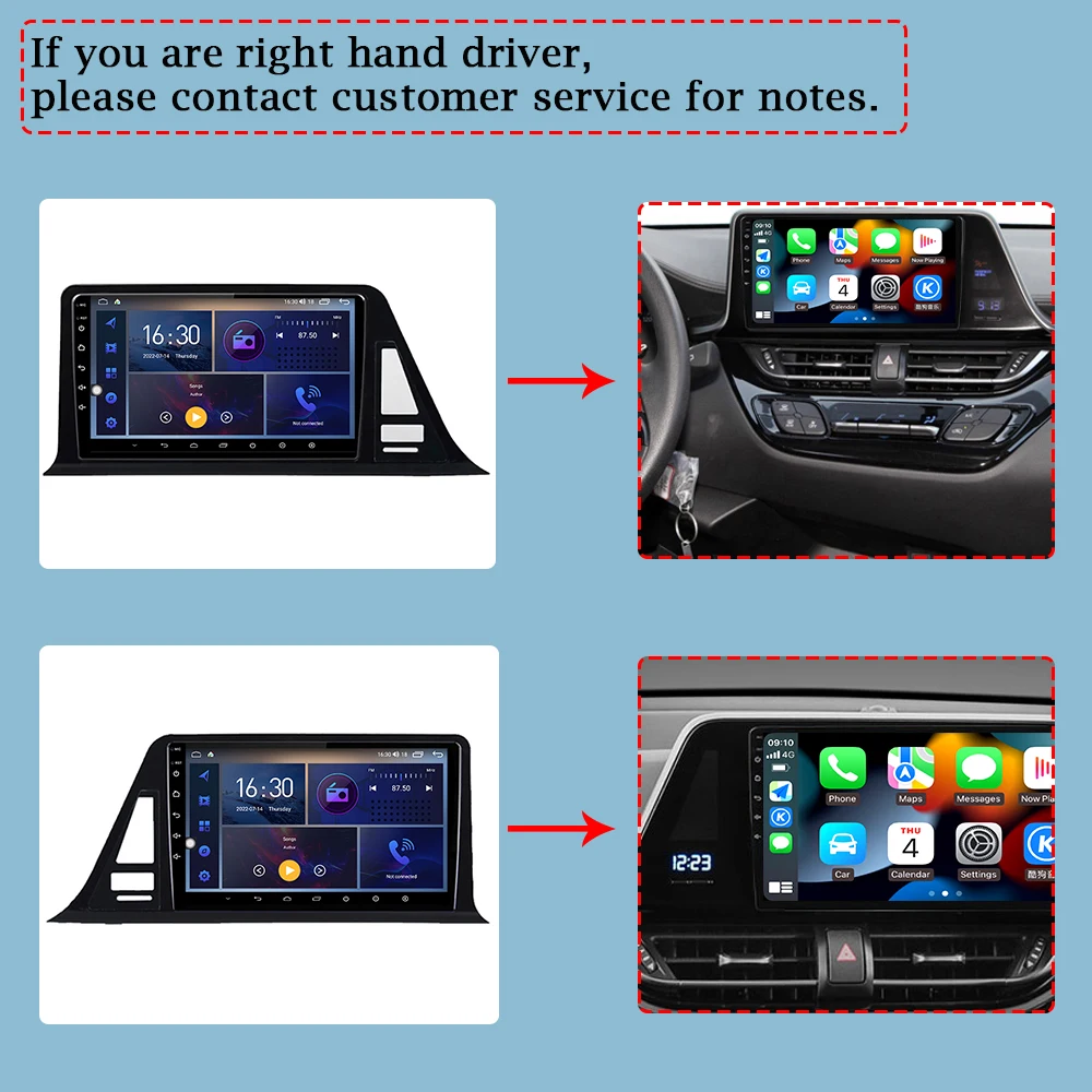 360 головной видеоплеер с камерой для Toyota C-HR CHR 2016 - 2020 Android 12 автомобильное