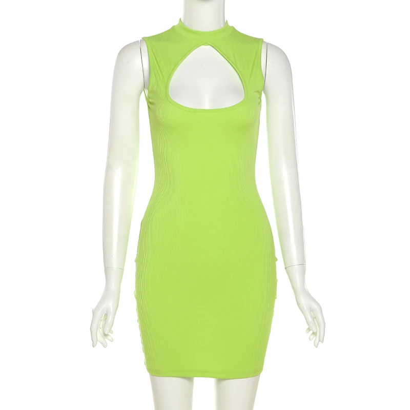 Повседневное трикотажное платье AIIOU в рубчик женские облегающие мини-платья без