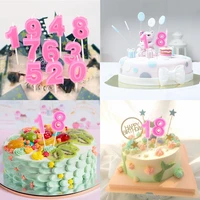 new 0 1 2 3 4 5 6 7 8 9 cake topper kids girls boys baby party supplies decoration colorful wedding birthday number cake candles