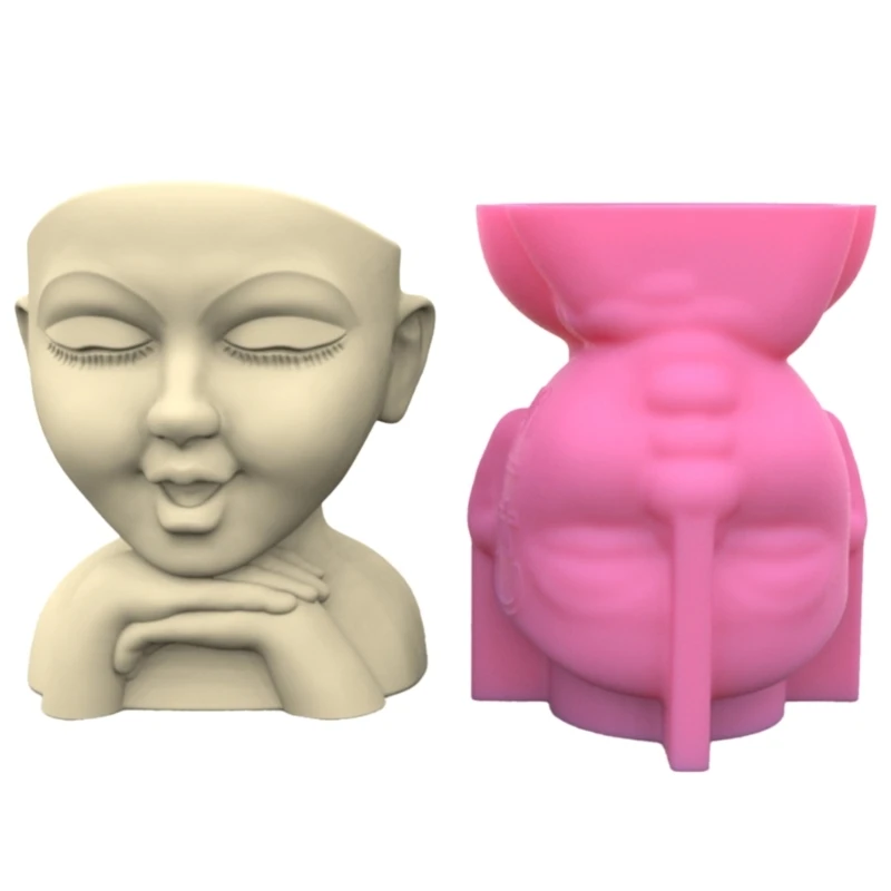 

3D Portrait Gypsum Silicone Molds for Making Succulent Plant Flower Pot R3MC