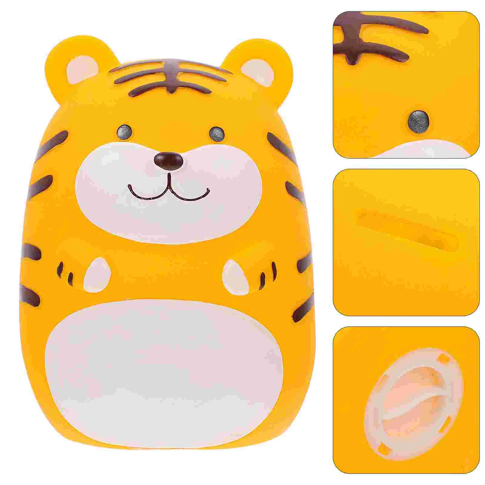 

1Pc Tiger Shaped Coin Storage Container Adorable Coin Box for Children (Yellow)
