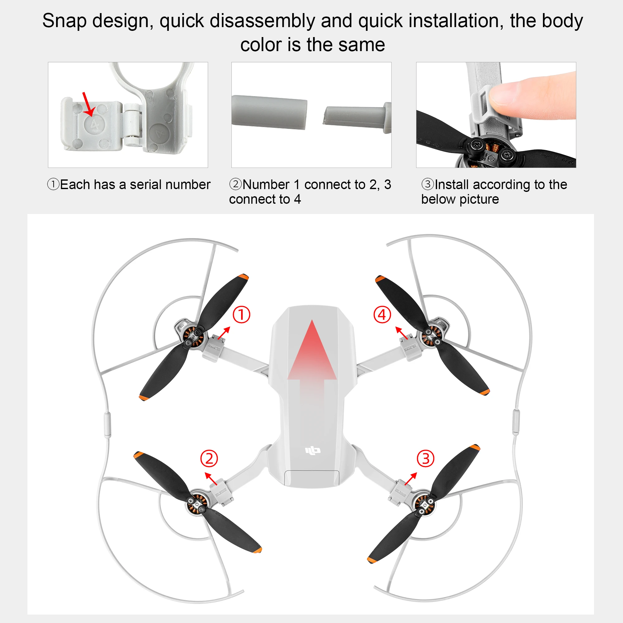 DJI Mavic Mini/Mini SE/Mini 2/Mini 2 SE Защита Пропеллера Быстросъемная Съемная Для Дрона