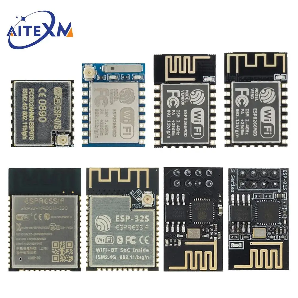 ESP8266 ESP-01 ESP-01S ESP-07 ESP-12E ESP-12F ESP-32 ESP-32S Serial WIFI Wireless Module Transceiver 2.4G For Arduino |