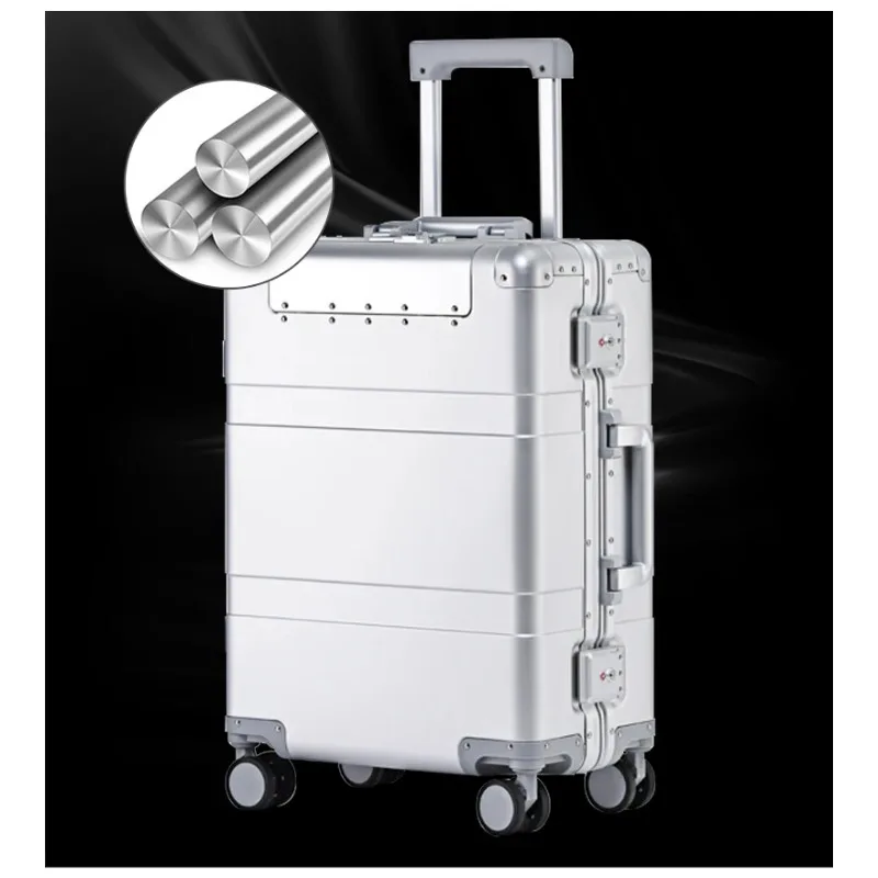 Высококачественный Алюминиевый Чемодан для путешествий брендовый жесткий