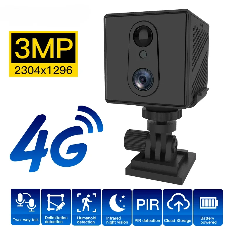 IP-камера 2 Мп, 1080P, 4G/Wi-Fi, с низким зарядом батареи