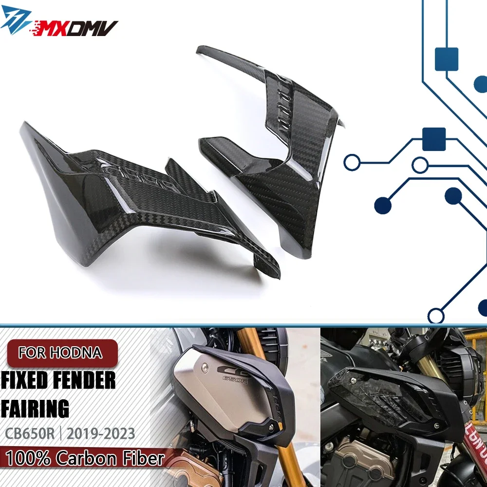 For Honda CB650R CB 650R 2019-2022 2023 100% Carbon Fiber Side Downforce Naked Spoilers Winglets Fairings Motorcycle Accessories