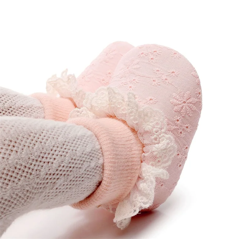 Blotona/носки для маленьких девочек прогулочная обувь с кружевной отделкой и