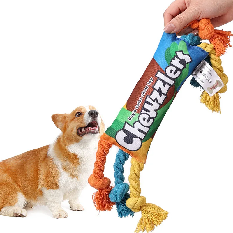 

41CM Bite Resistant Pet Dog Chew Toys for Small Dogs Cleaning Teeth Puppy Cat Rope Knot Ball Toy Playing mascotas Accessories