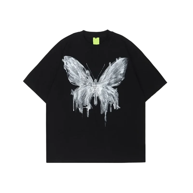 Футболка Мужская/женская оверсайз в стиле хип-хоп уличная одежда черная