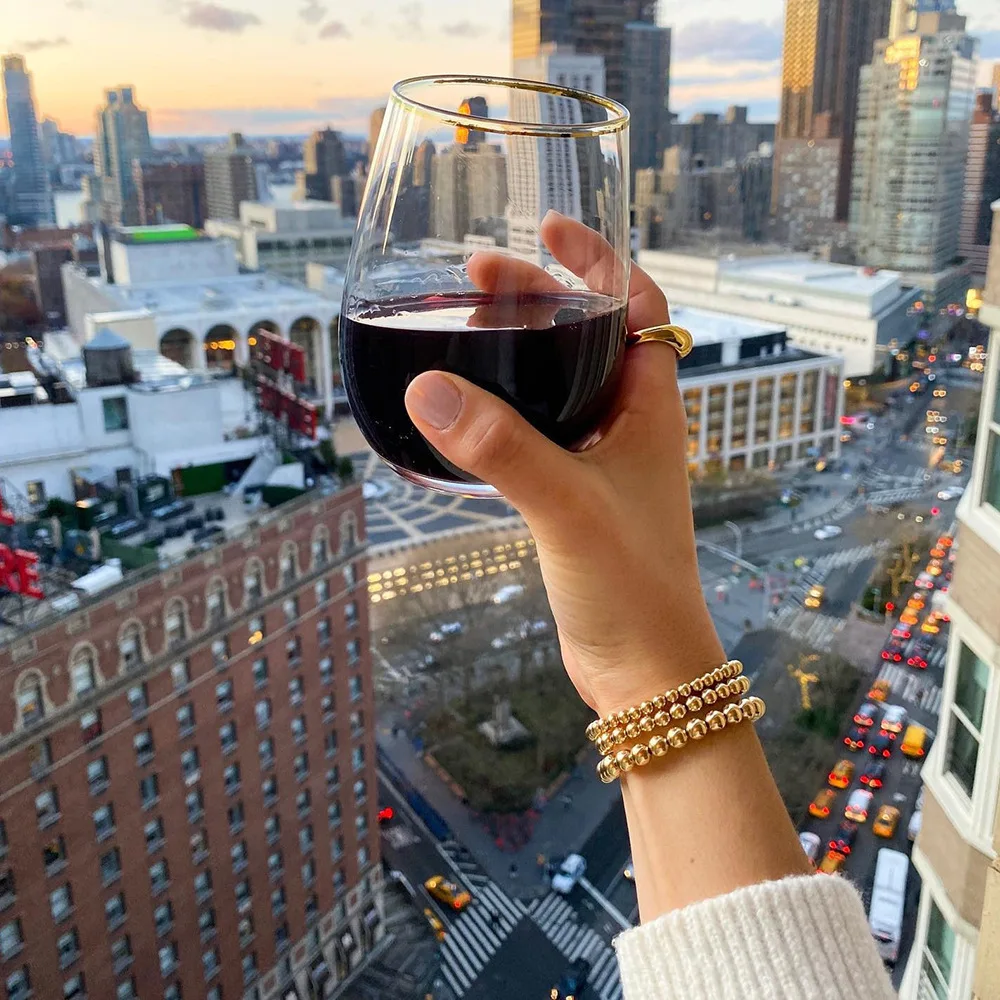 Браслет из бусин золотого цвета для женщин 14K позолоченный шарик бисера браслет