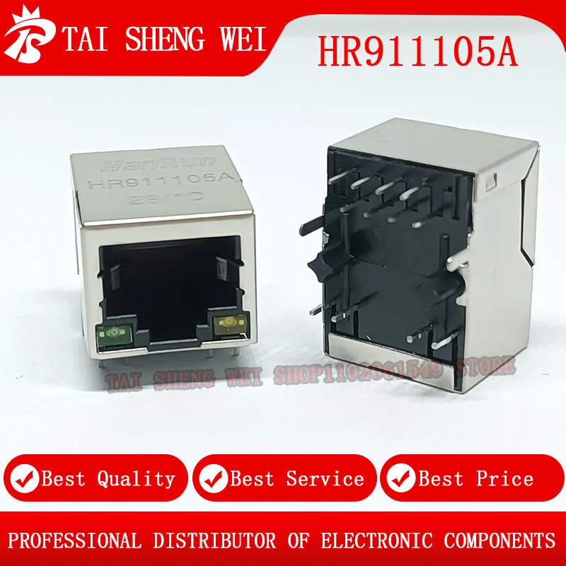 5 шт. HR911105A HR911105 Однопортовый разъем RJ45, 100 гигабитный сетевой порт с фонариком, сетевой трансформатор