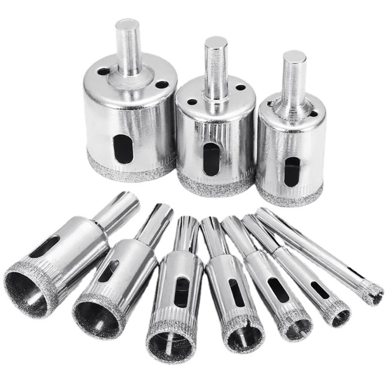 

Diamond Coated Drill Bits Set Hole Kit Tile Marble Glass Ceramic Power Tool