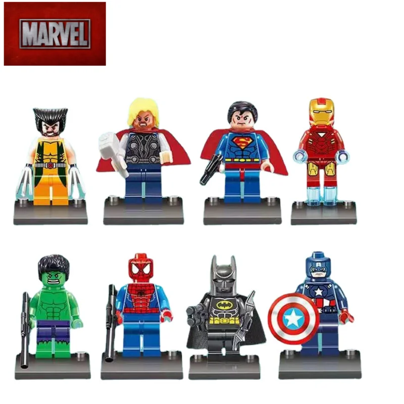 

Marvel Avengers Assembled Building Blocks Iron Man Batman Thor Spiderman Personality Anime Creative Cute Children's Toy Gift