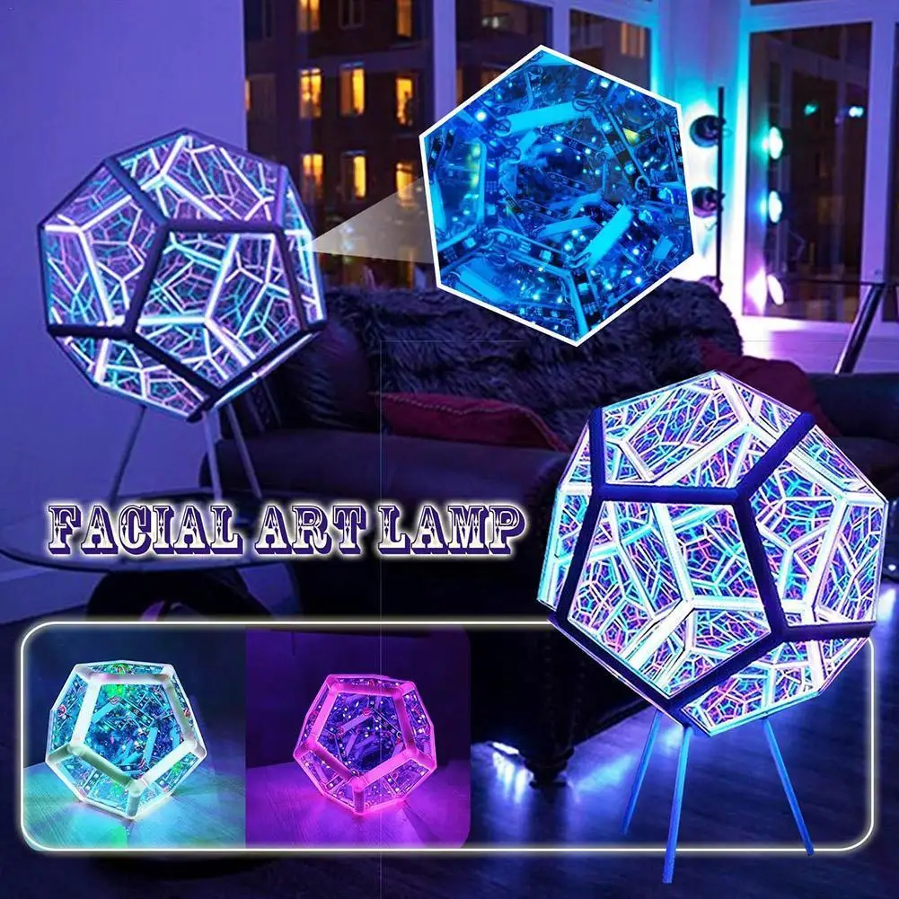

Newest LED Night Light Infinite Dodecahedron Color Art Lantern Novelty Gift Cool Technology Night Lamp Home Christmas Decoration