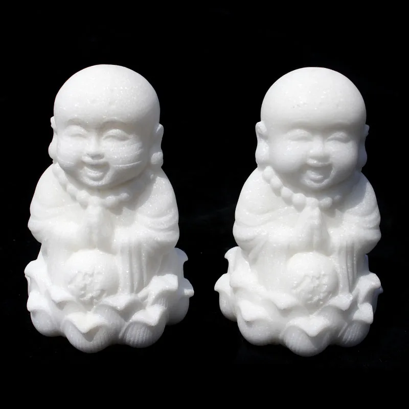 

1 Pcs Natural White Marble Jade Stone Maitreya Buddha Statue For Healing
