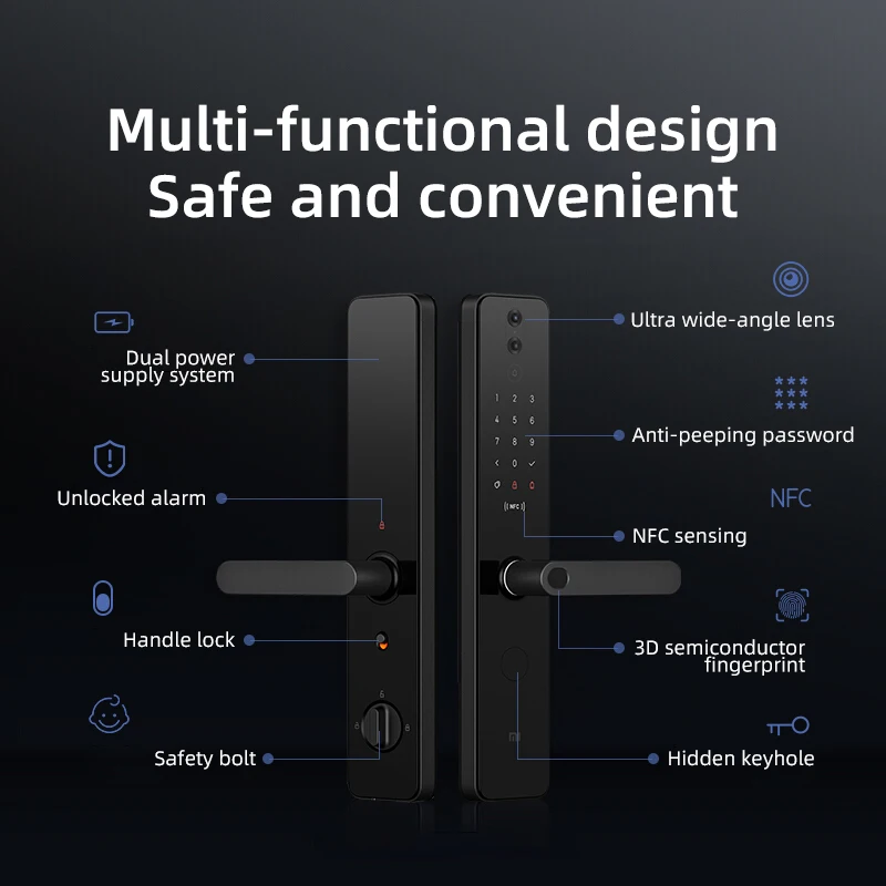 

Nassjo Xiaomi Mijia Smart Fingerprint Intelligent Bio-metric Lock Mihome Smart Door Lock Xiaomi Pro Automatic Pro S30PRO Lock