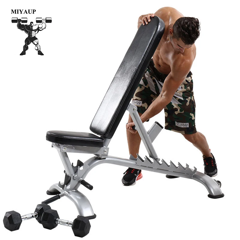 

MIYAUP Commercial Sit Up Domestic Abdominal Muscle Board Multi-functional Folding Fitness Dumbbell Stool