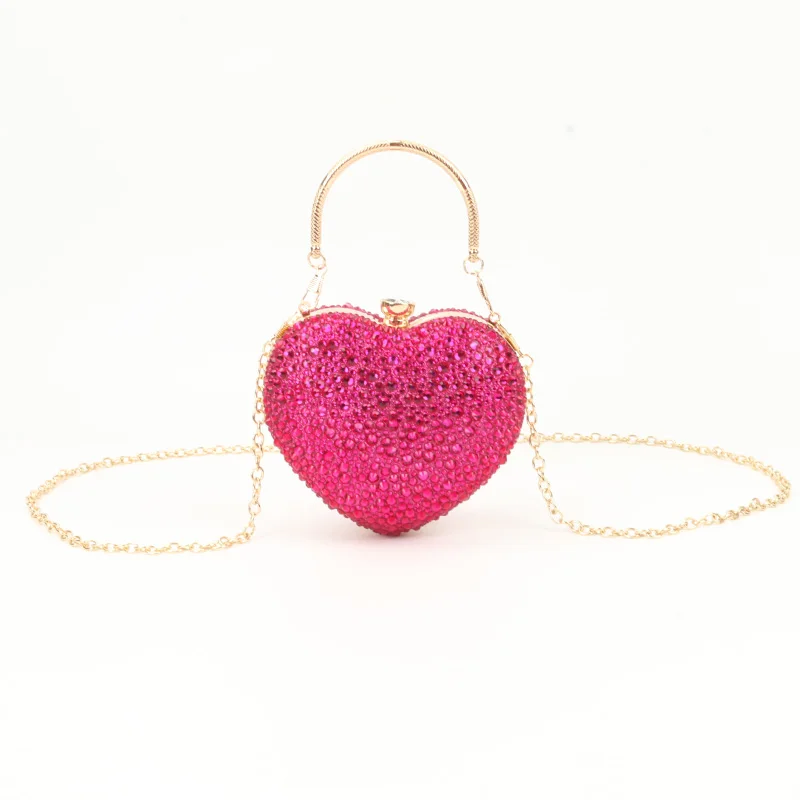 Алмазная инкрустация в форме сердца ручка со стразами мини-сумочки клатч с