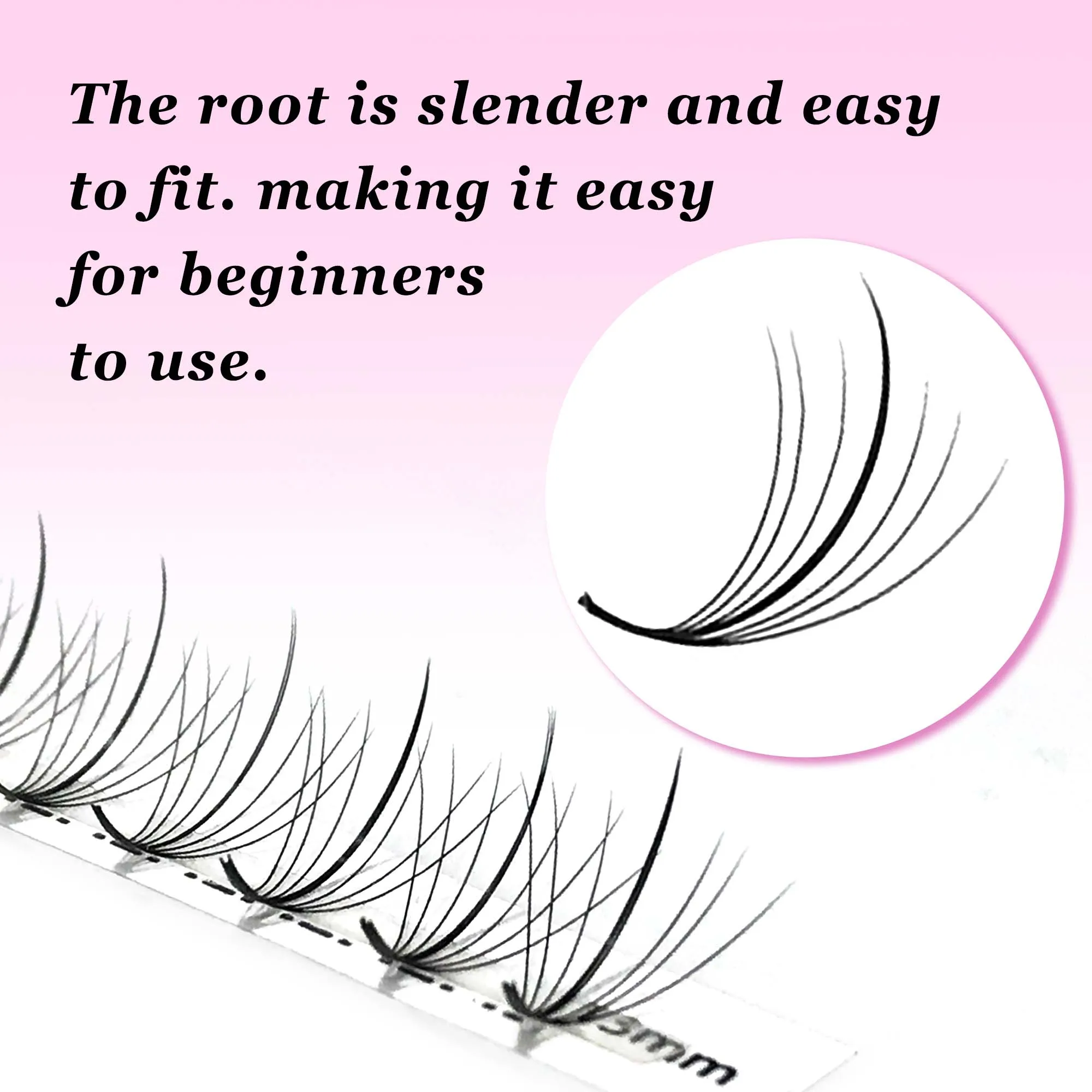 7D 300 вентиляторов тонкий заостренный базы премед гибрид наращивание ресниц