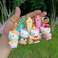 bandai cat kt keychain for auto styling interio hanged animal cute doll key chain car pendant hanging rearview mirror