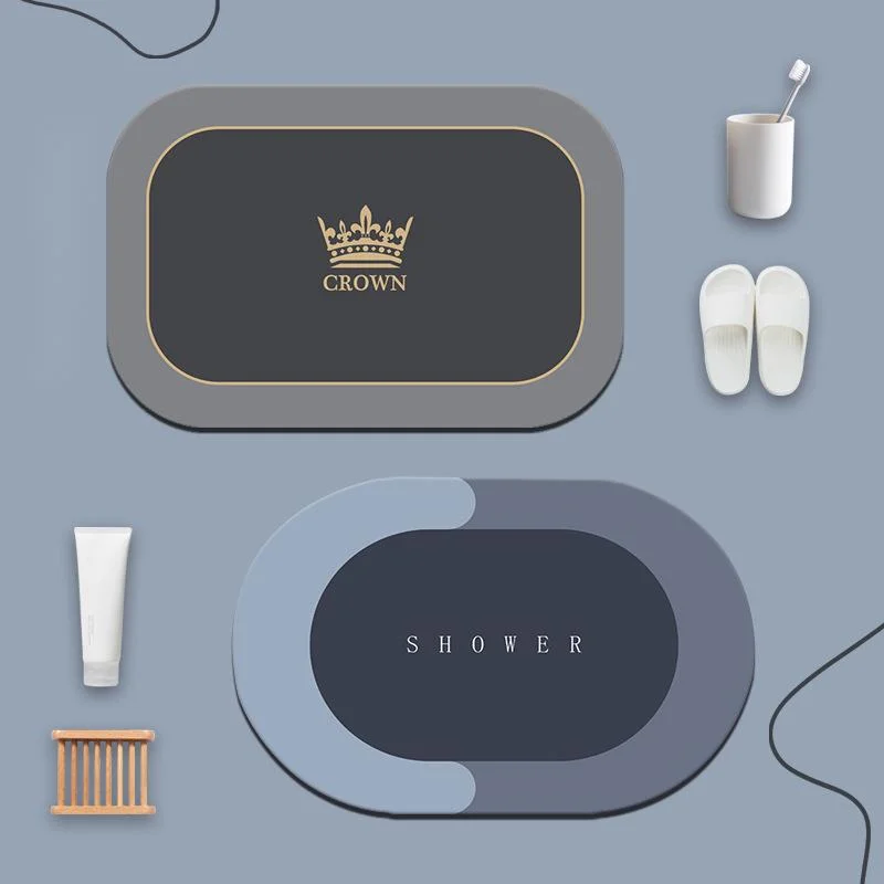 

Crowm Series Diatom Mud Non-slip Bathroom Mat Water Absorbent Quick Drying Floor Carpet Entrance Door Mat Foot Mat Home Decor