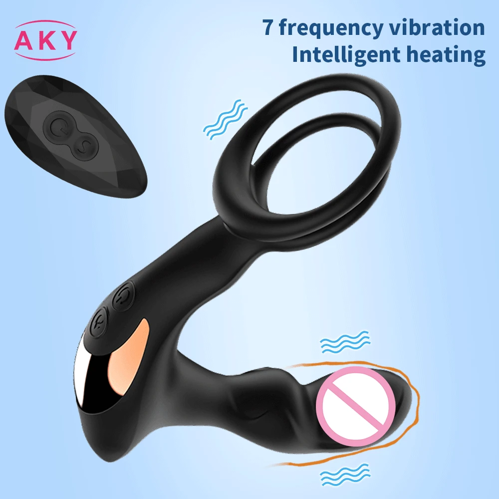 Массажер простаты с дистанционным управлением двойной силиконовый брикет 7