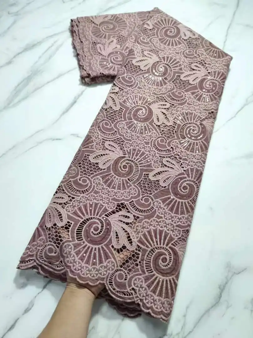 Африканская хлопчатобумажная кружевная ткань модная нигерийская швейцарская 2022