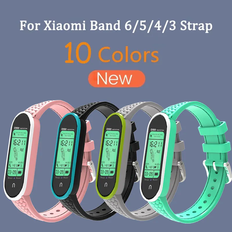 

Ремешок силиконовый для Xiaomi Mi Band 6 5 4 3, сменный Браслет из ТПУ Для Xiaomi Band 4 5 6
