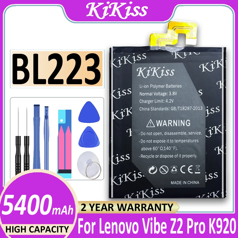 

Оригинальный высококачественный резервный аккумулятор KiKiss 100% для Lenovo Vibe Z2 Pro K920 K80 K80M K7 BL223 5400 мАч