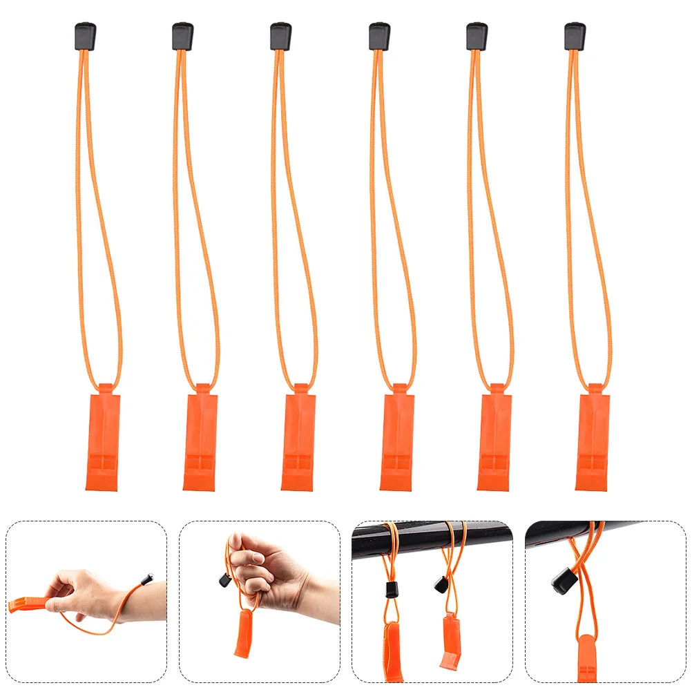 6 шт. свисток для выживания в чрезвычайных ситуациях со ремешками