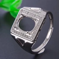 fashion 925 silver man ring setting for jewelry diy 8mm10mm blank silver ring base for inlay sterling silver jewelry finding