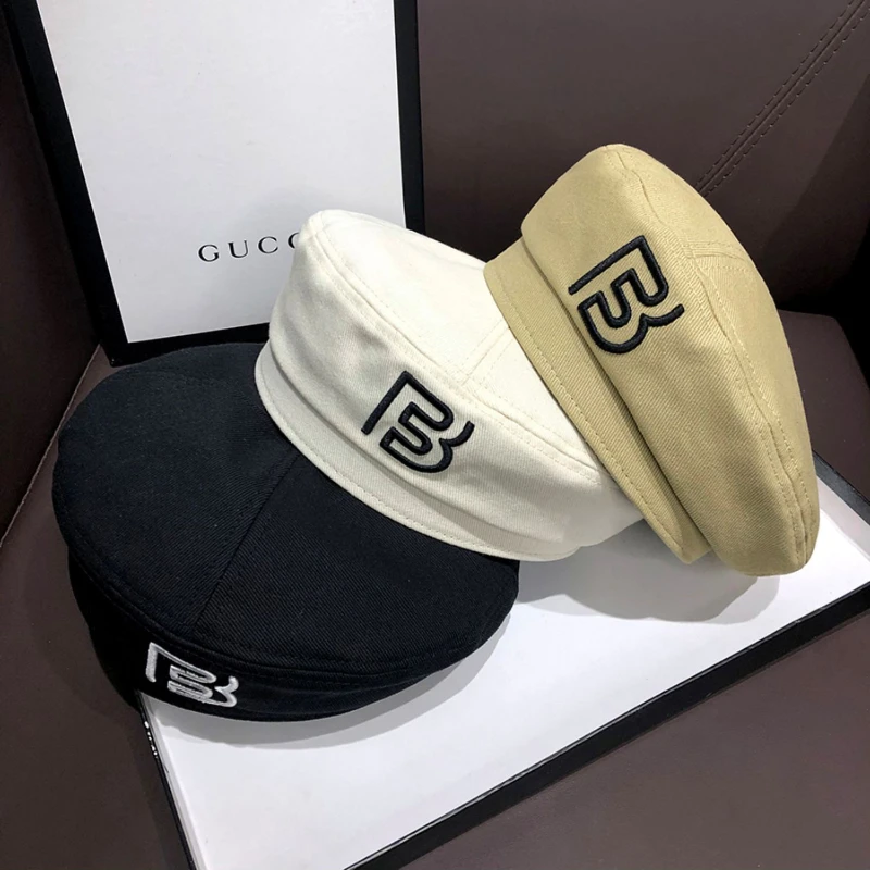 

Japanese Letter Berets Female 2023 New Painter Spring Summer Hats for Women Male Ins Tide Brand British Retro Octagonal Caps Men