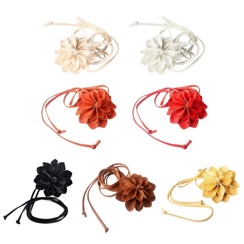 Bohemian-Style Waist Chain Women Flower Rope Belt Dress Decorative Accessories