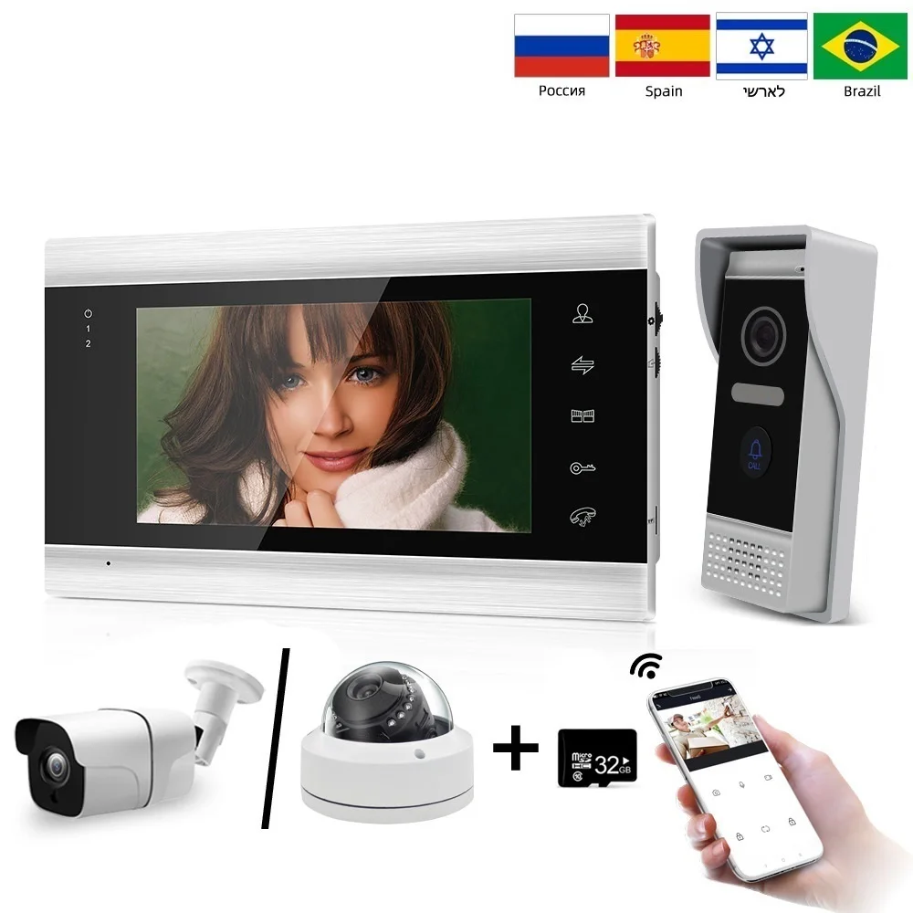 2022 1080P smart phone7 WIFI wireless video intercoms for home indoor Monitor Doorbell with camera Outdoor System enlarge