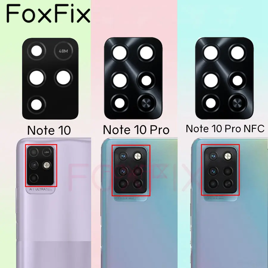 Стекло для объектива основной камеры Infinix Note 10 Pro NFC, замена стеклянной крышки задней камеры + наклейка Note10 X693 X695 X695D X695C