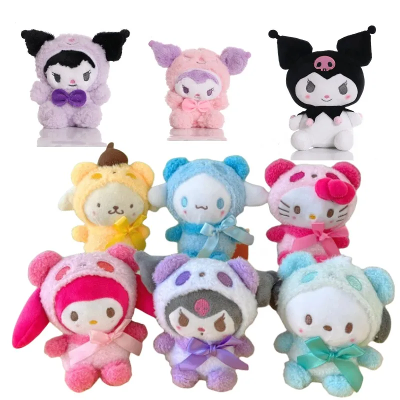 

13 см мультфильм Sanrio плюшевая игрушка Kawali Kuromi Hello Kitty My Melody Cinnamoroll заполненная кукла кулон для девочки детский подарок на Рождество