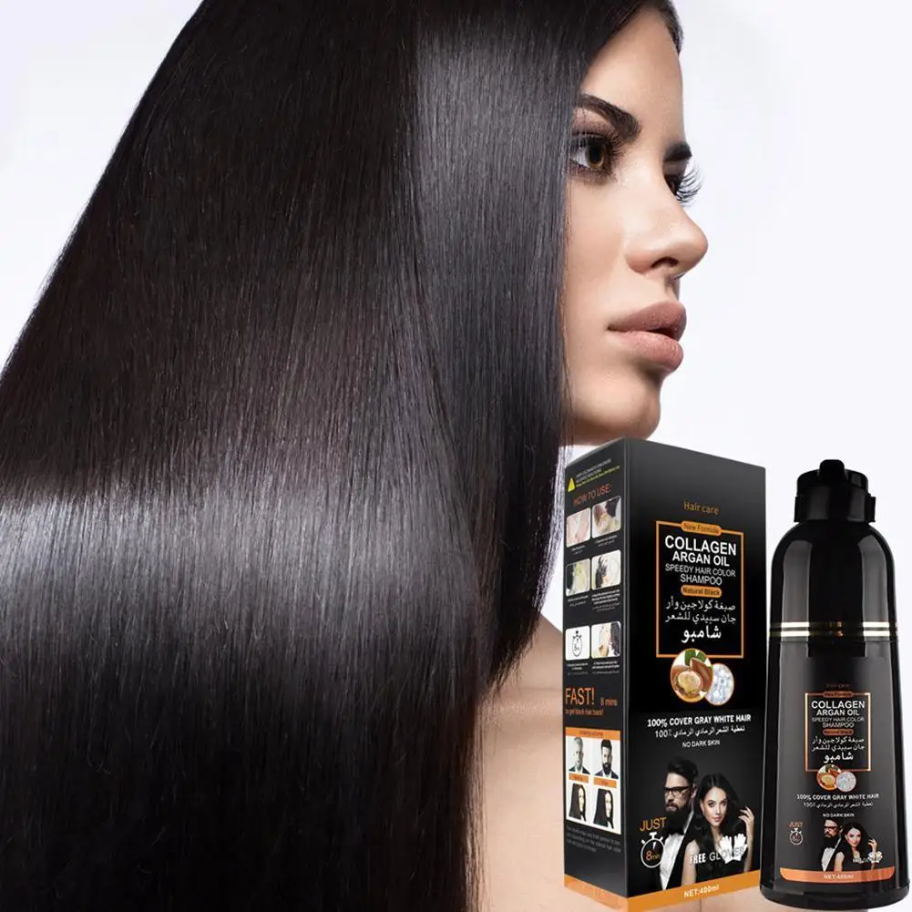 

DISAAR 400ML Cover Grey Hair Morocco Argan Oil Care Fast Split Dye Damaged Improve Magic Repair Shampoo Hair Black Hair Rou F0E3