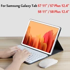 Чехол с беспроводной клавиатурой для Samsung Galaxy Tab S7 11  S7 FE Plus, 12,4 дюйма, SM-T970T870T736, чехол для планшета S8 11  S8 + Plus