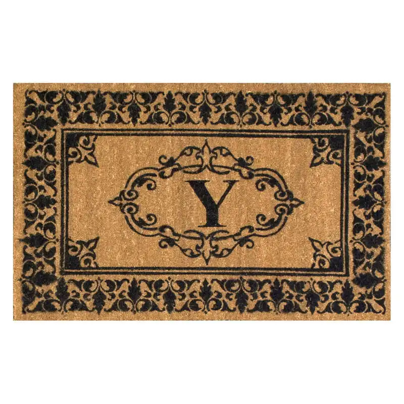 

Monogrammed Indoor/Outdoor Welcome Door Mat Accent Rug, 2' 6" x 4', Letter Y