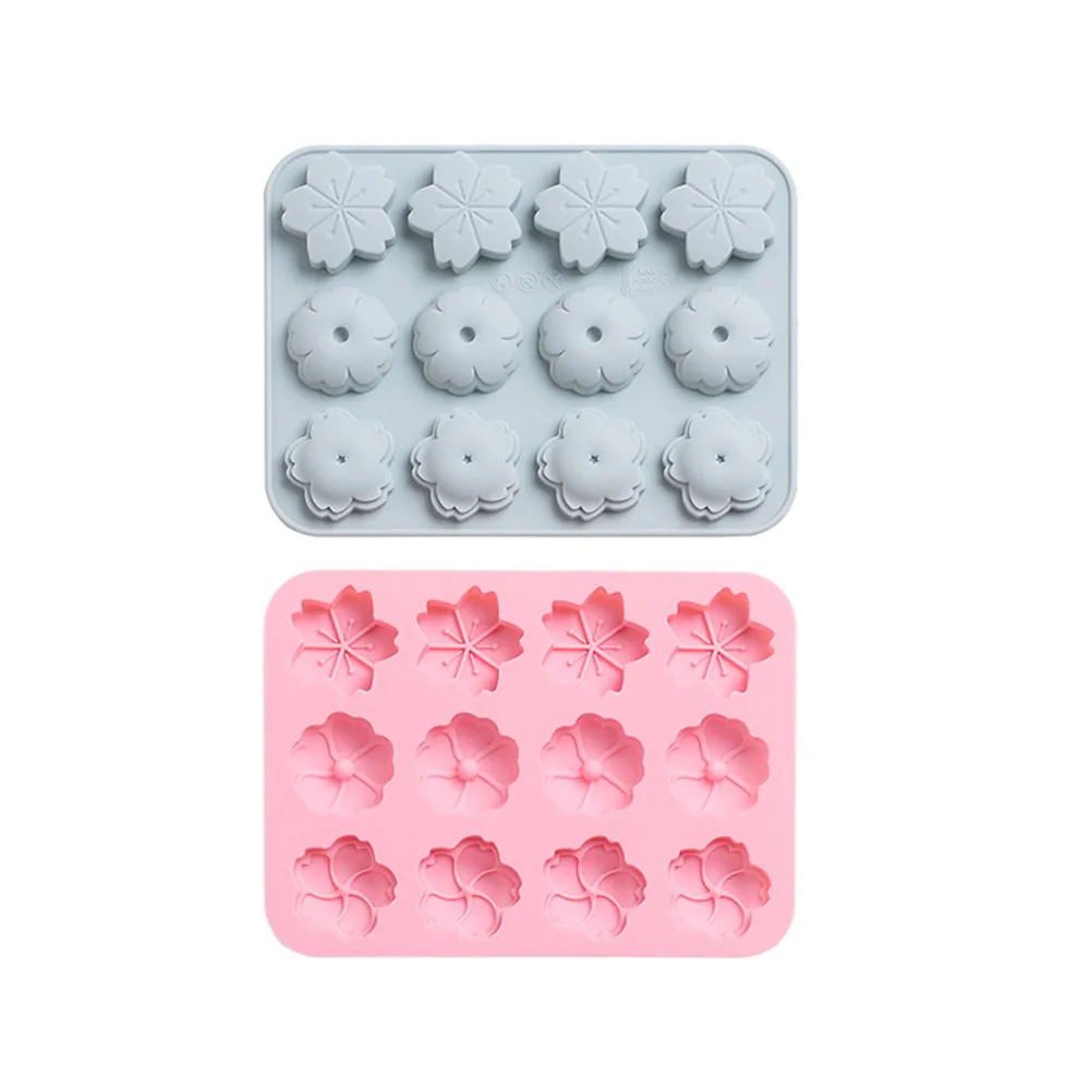 

12 Cell Flower Pattern Silicone Cake Mold Kitchen Accessories Tools DIY Jelly Pudding Cookie Baking Chocolate Ice Cube Oven Mold