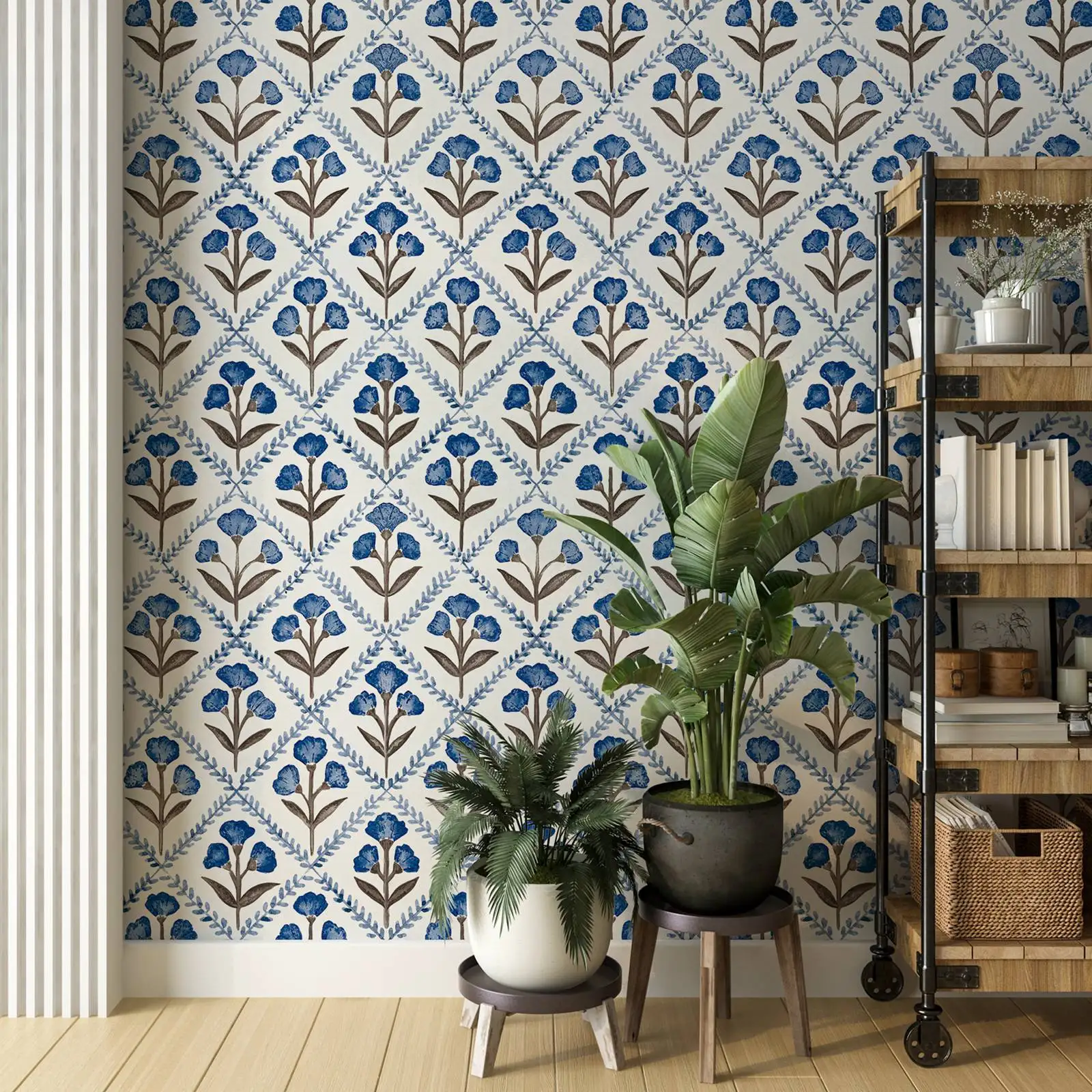 

Бумажные обои Pixel&Wall Poppy Blue