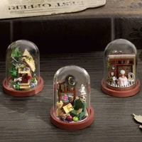 diy doll house furnitures miniature christmas doll house dust cover wooden dollhouse light house for dolls toys for children